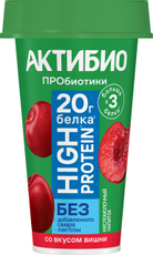 Напиток кисломолочный Актибио High Protein вишня 1.5%, 190г