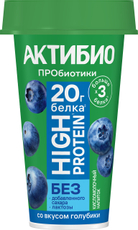 Напиток кисломолочный Актибио High Protein голубика 1.5%, 190г
