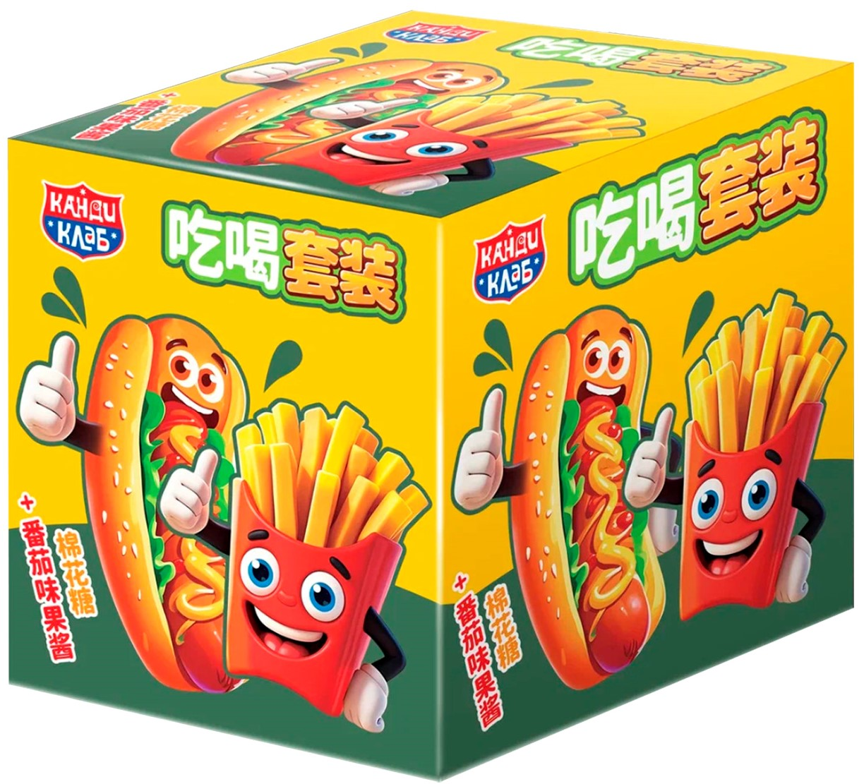 Маршмеллоу Канди клаб Фастфуд с жидкой карамелью, 20г x 20 шт