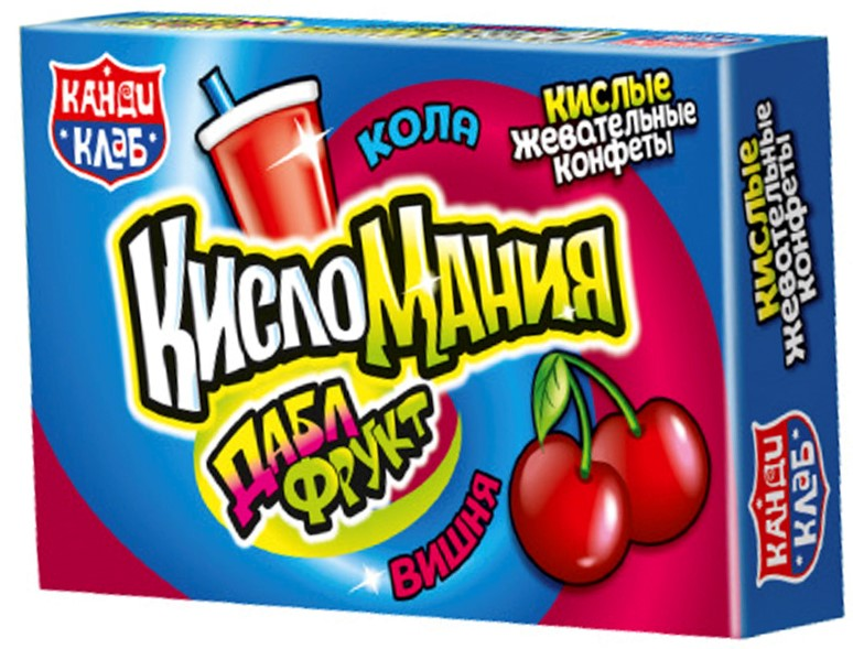 Конфеты жевательные Канди клаб Кисломания вишня и кола, 14г