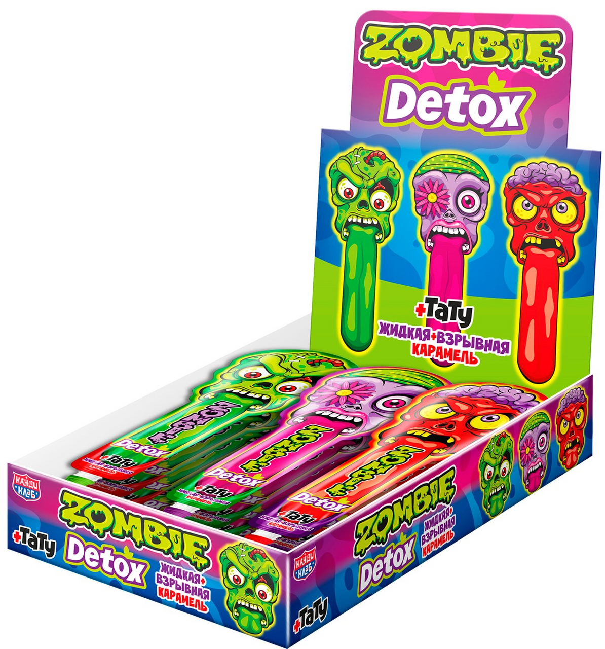 Карамель жидкая Канди клаб Zombie Detox ассорти, 7г x 30 шт
