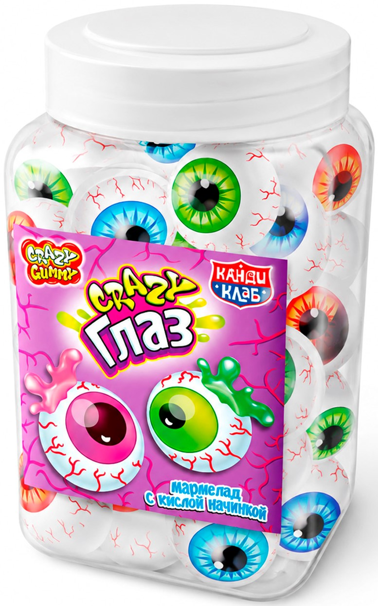 Мармелад Канди клаб Crazy глаз с кислой начинкой, 10г x 30 шт