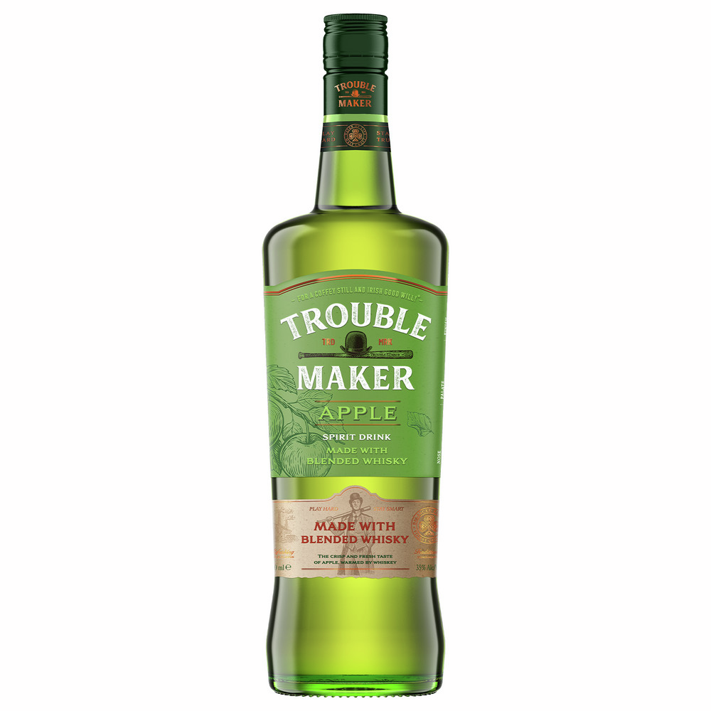 Настойка полусладкая Trouble Maker с виски яблоко, 0.7л