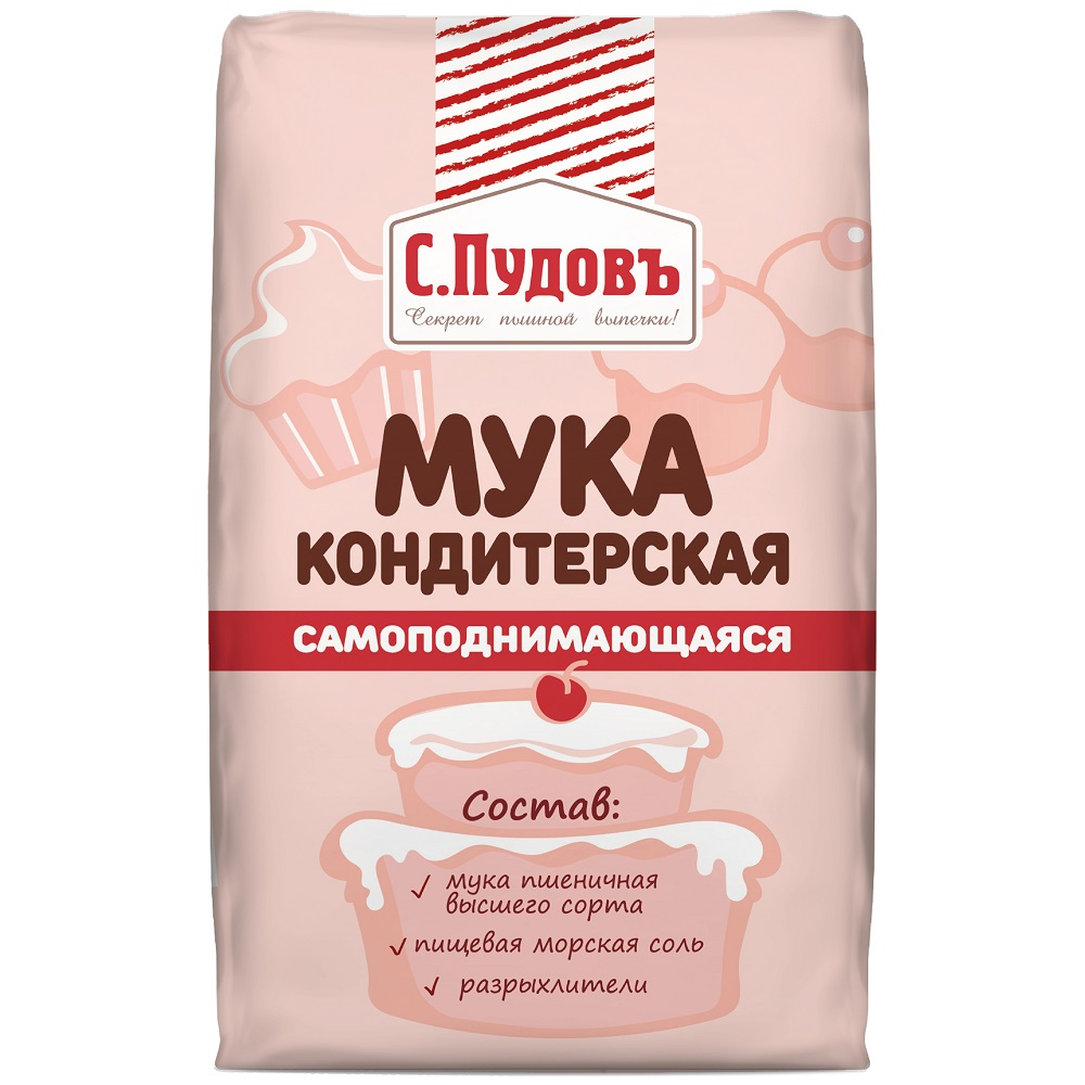 Мука С.Пудовъ кондитерская самоподнимающаяся, 1кг