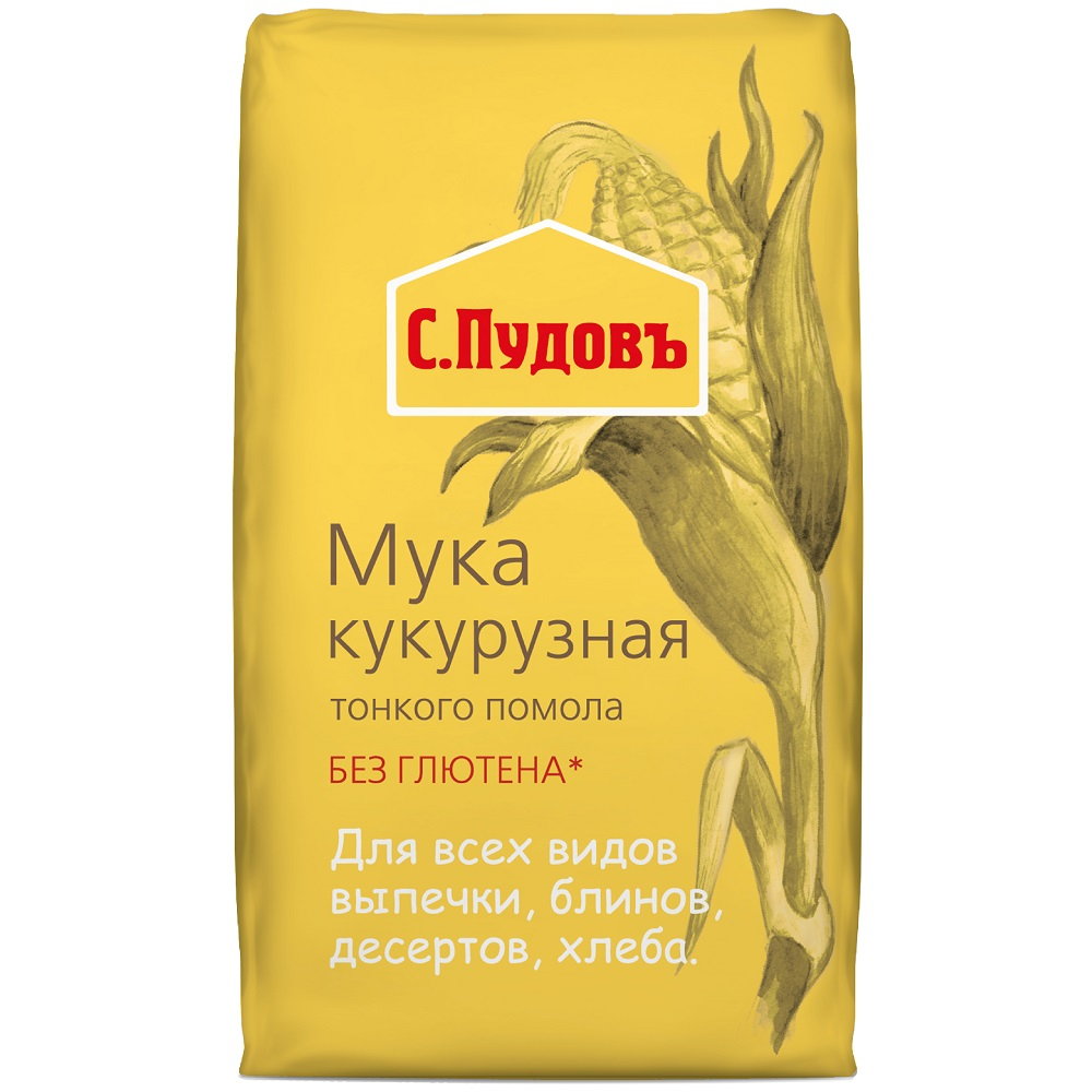 Мука С.Пудовъ кукурузная без глютена, 450г