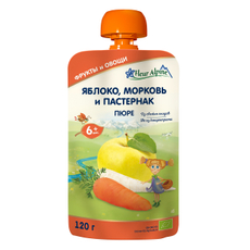 Пюре детское Fleur Alpine яблоко, морковь и пастернак, 120г