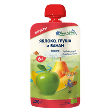 Пюре детское Fleur Alpine яблоко, груша и банан, 120г