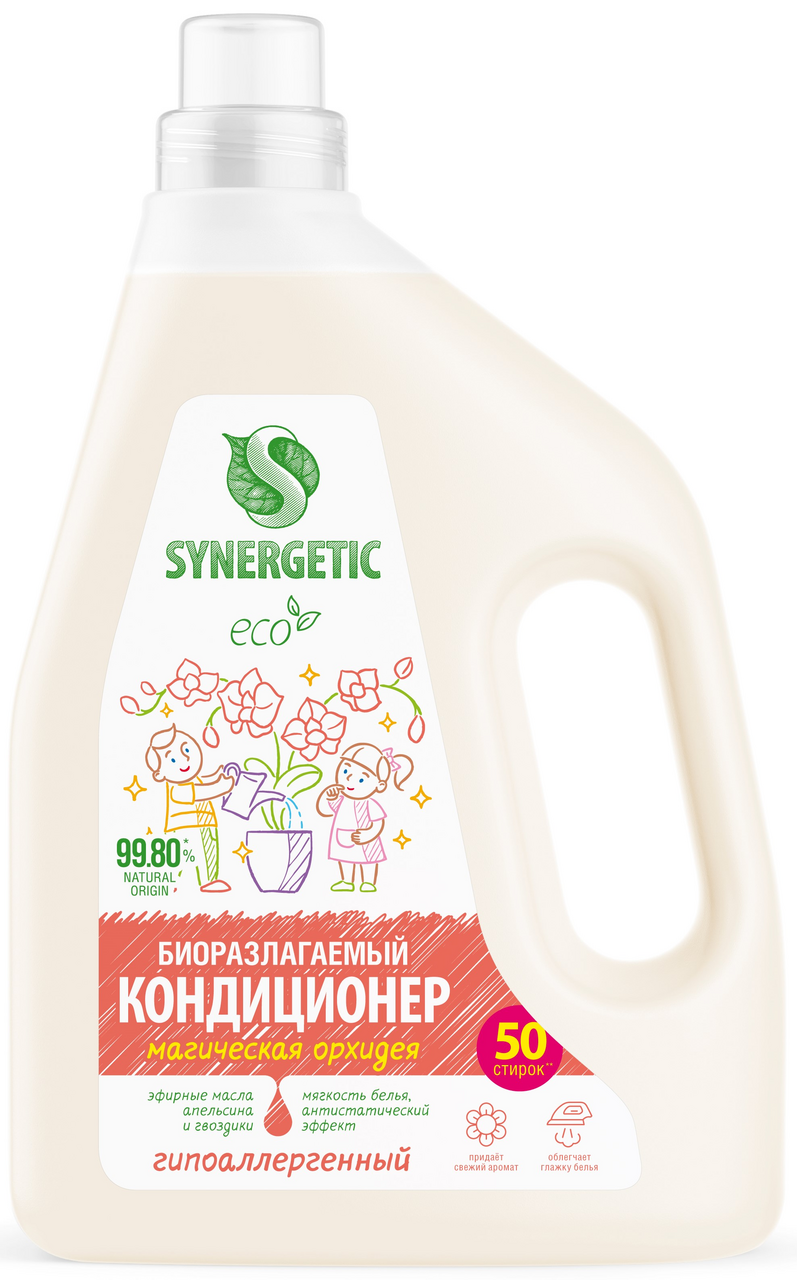 Изображение товара Кондиционер для белья Synergetic Магическая орхидея 1.5л гипоаллергенный для деликатных тканей