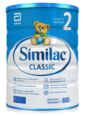 Смесь детская молочная Similac Classic 2 6-12 месяцев, 800г