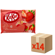Батончик KitKat мини клубника, 113г x 14 шт