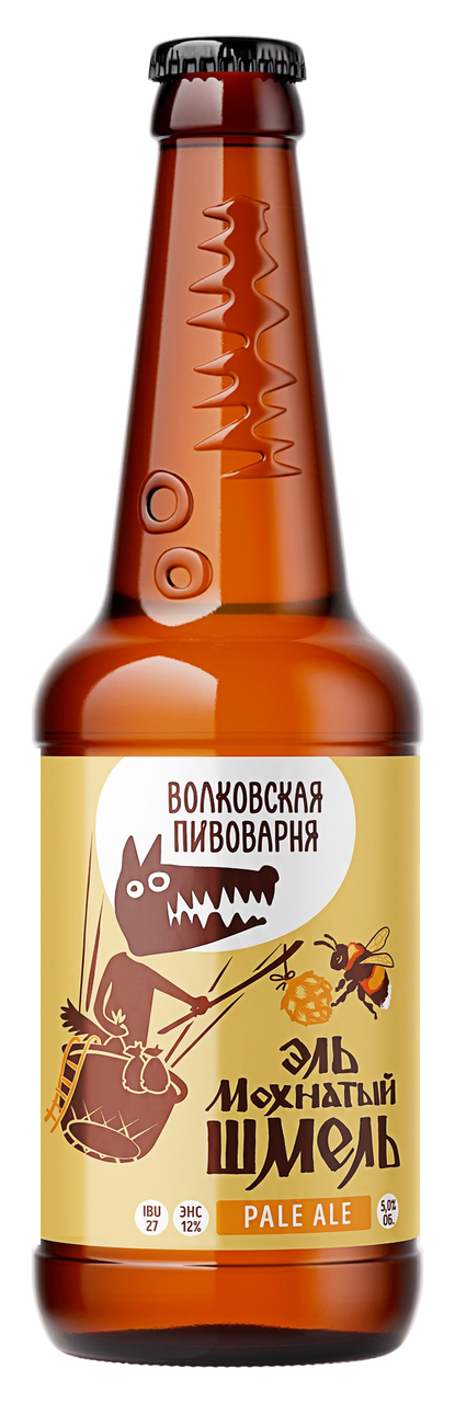 Пиво Волковская пивоварня Шмель светлое, 0.45л