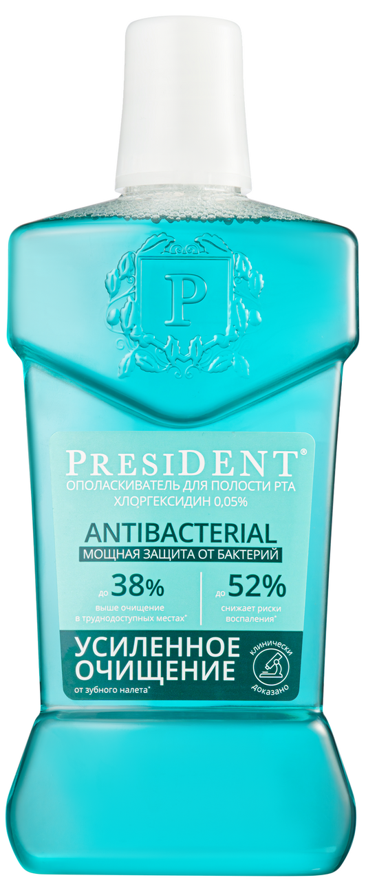 Ополаскиватель для полости рта President Antibacterial, 400мл
