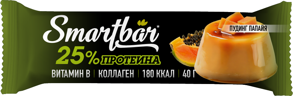 Батончик протеиновый Smartbar пудинг с папайей, 40г