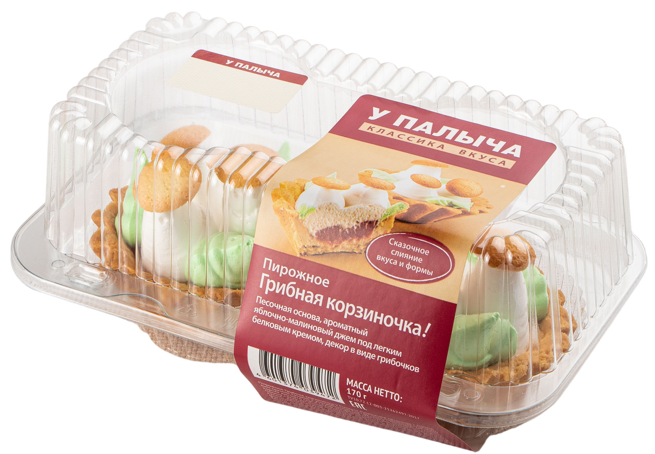 Пирожное У Палыча Корзиночка грибная, 170г