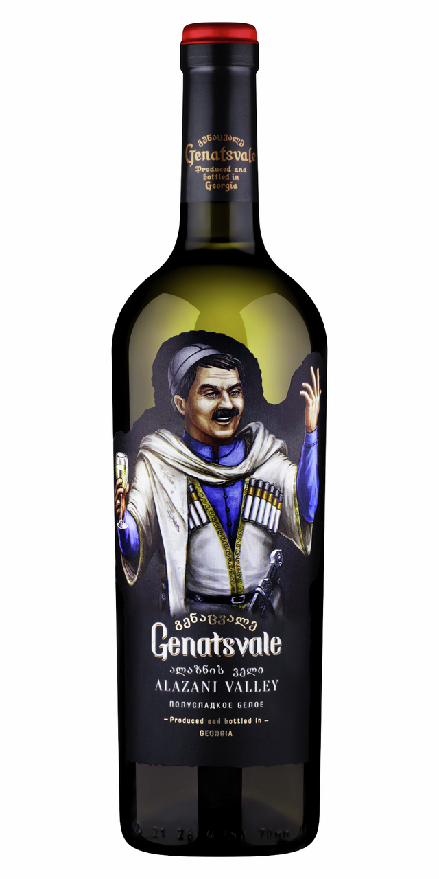 Вино Genatsvale Алазанская Долина белое полусладкое, 0.75л