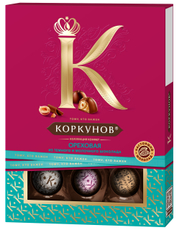 Конфеты шоколадные Коркунов Ореховая коллекция из темного и молочного шоколада, 110г