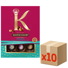 Конфеты шоколадные Коркунов Ореховая коллекция из темного и молочного шоколада, 110г х 10 шт