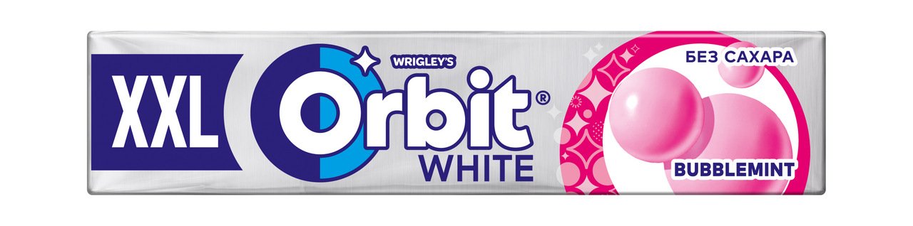 Жевательная резинка Orbit White XXL Bubblemint, 19г