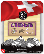 Сыр твердый Real Swiss Cheese Чеддар нарезка 50%, 125г