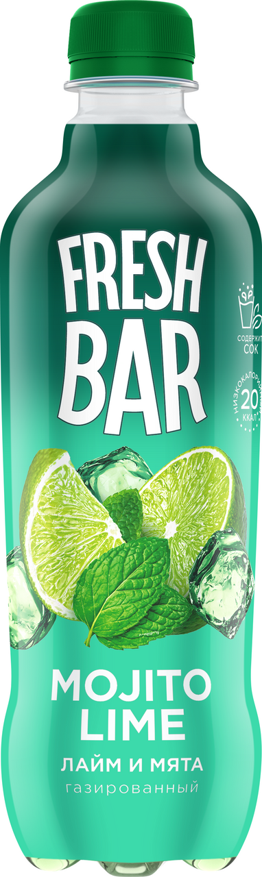 Напиток Fresh Bar Mojito лайм-мята газированный, 480мл