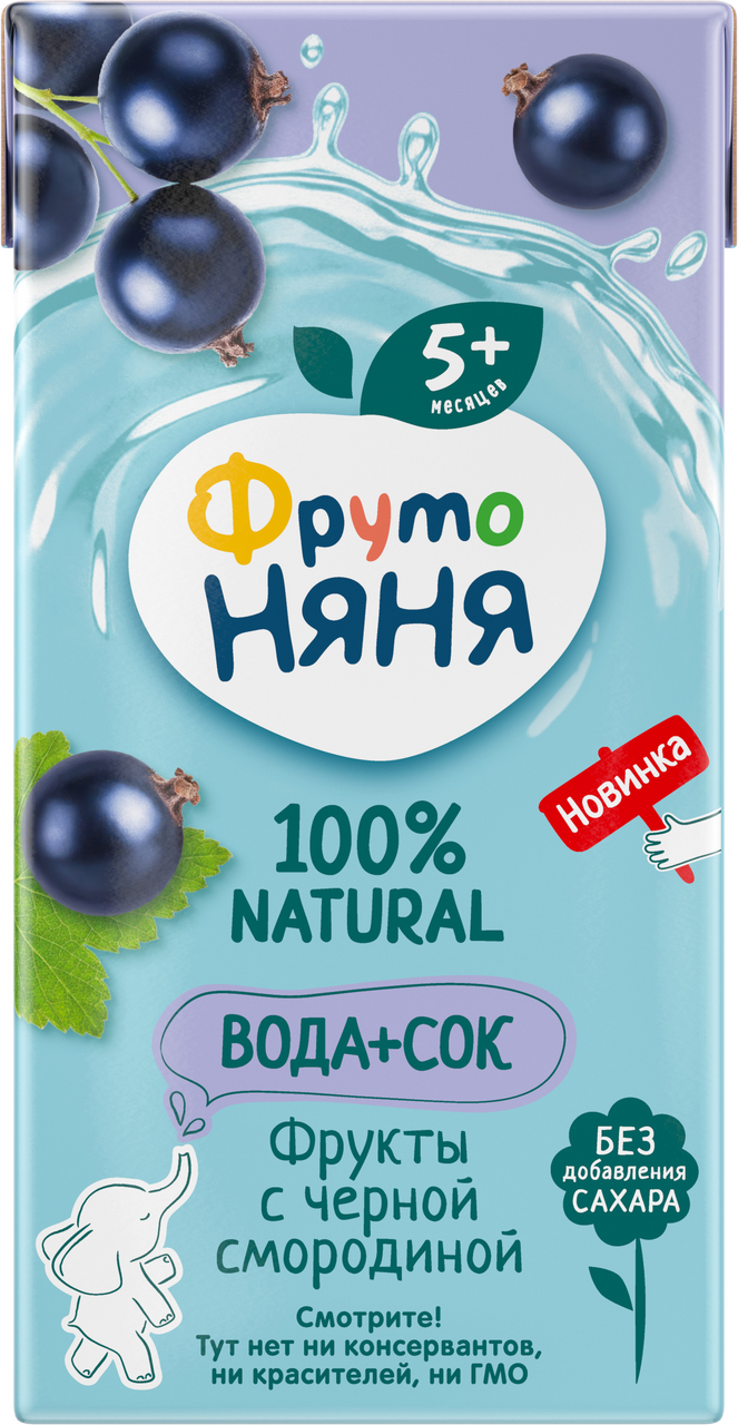 Напиток сокосодержащий ФрутоНяня с черной смородиной, 200мл