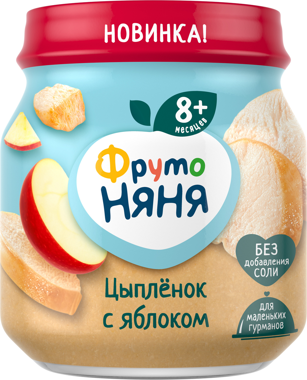 Пюре мясное ФрутоНяня цыпленок с яблоком, 100г