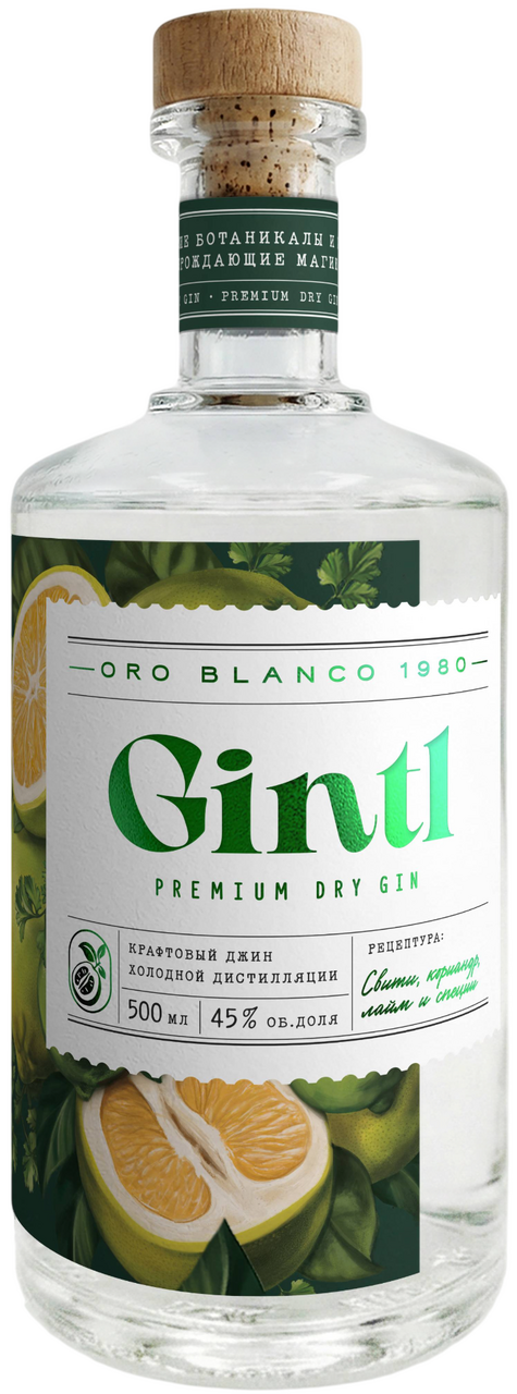 Джин Gintl Oro Blanco 1980 сухой, 0.5л