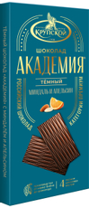 Шоколад темный Славянка Академия с апельсином и миндалем, 88г