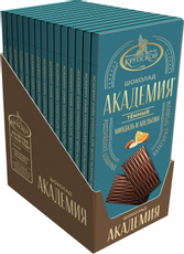 Шоколад темный Славянка Академия с апельсином и миндалем, 88г х 15 шт