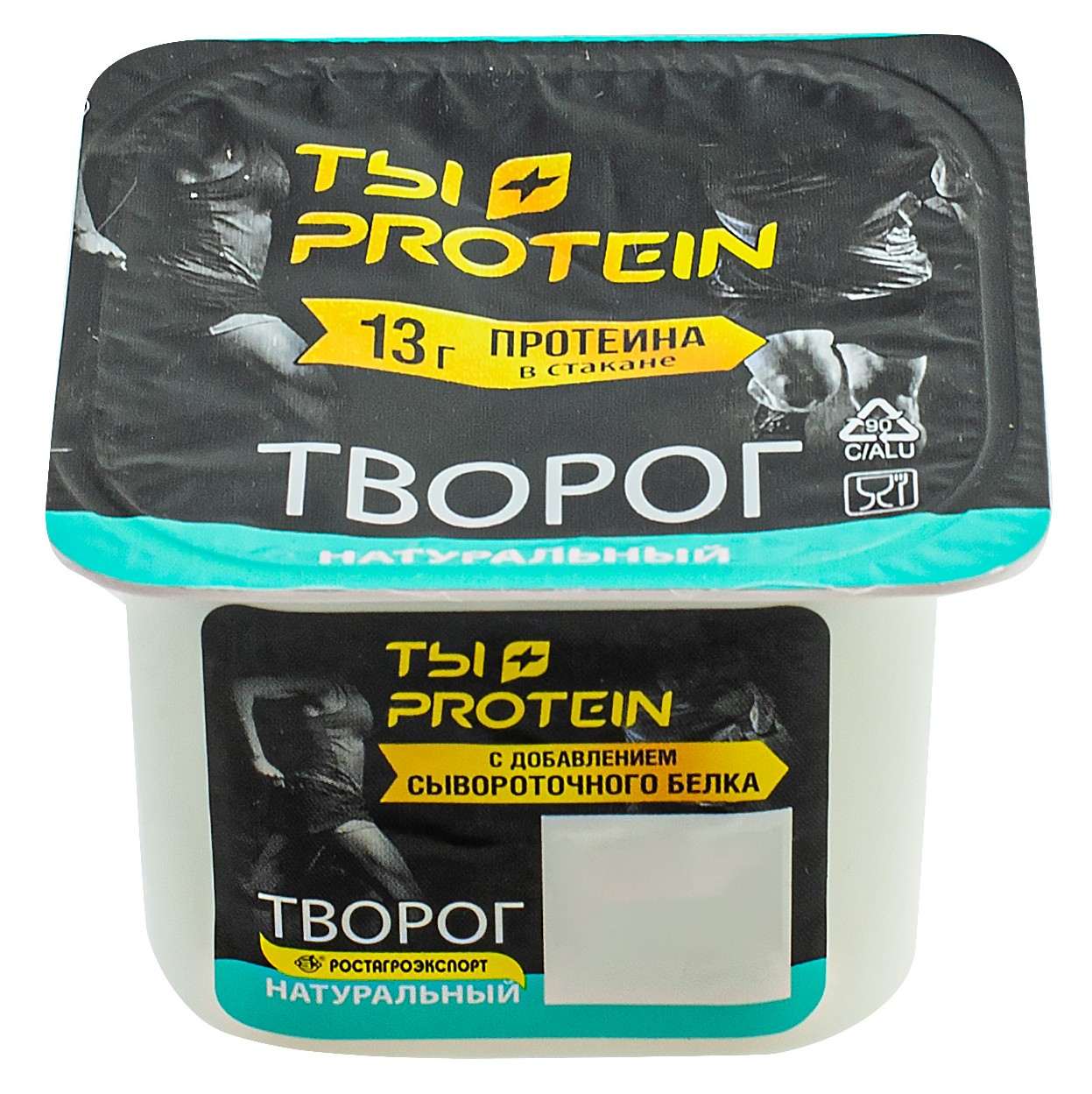 Творог Ростагроэкспорт Ты + Protein натуральный с добавлением сывороточного белка 2%, 130г