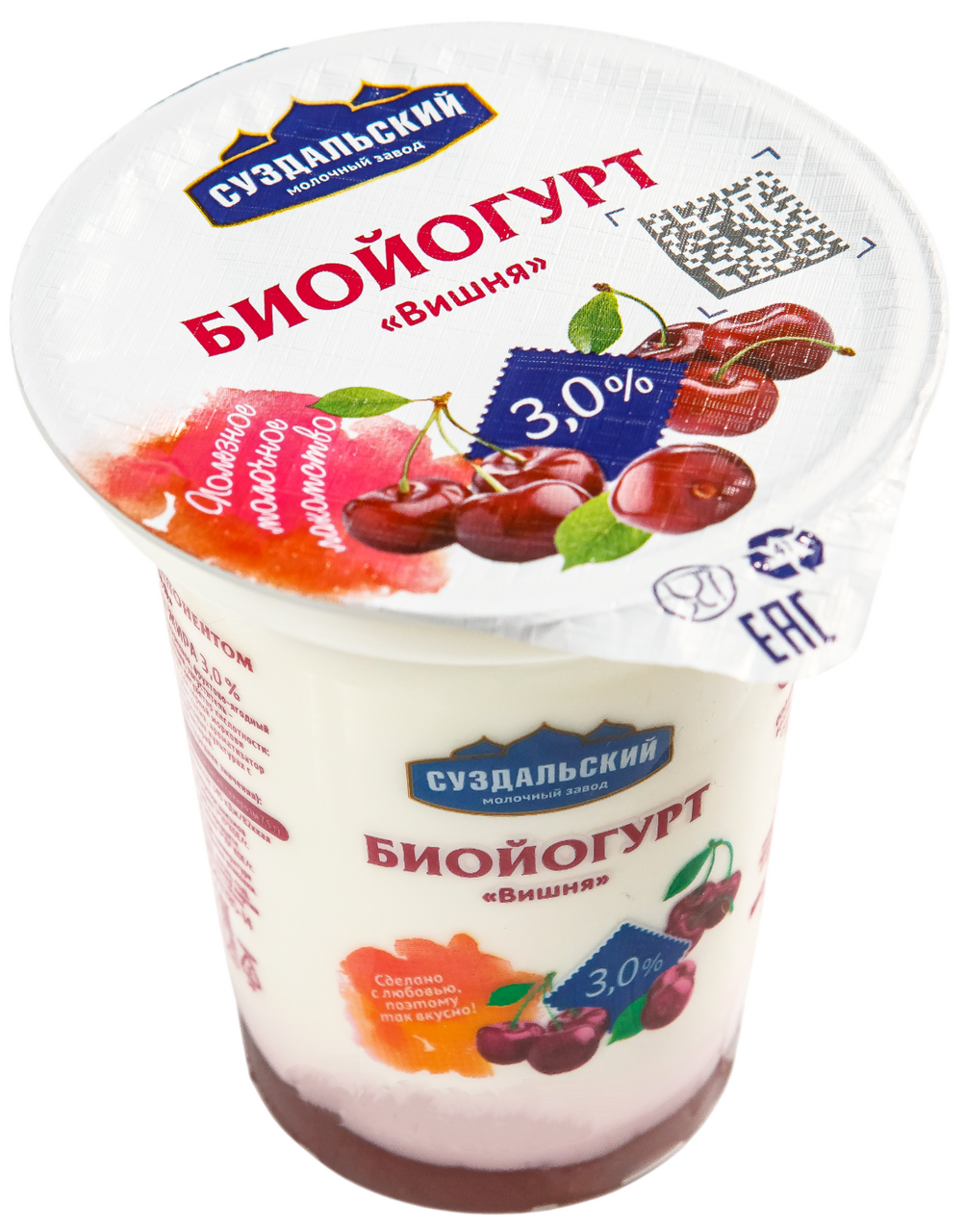 Биойогурт Суздальский МЗ вишня 3%, 330г