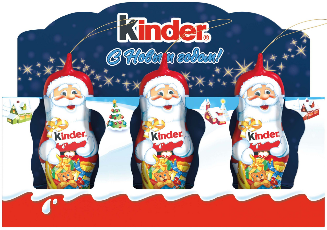 Шоколад молочный Kinder фигурный (15г х 3шт), 45г