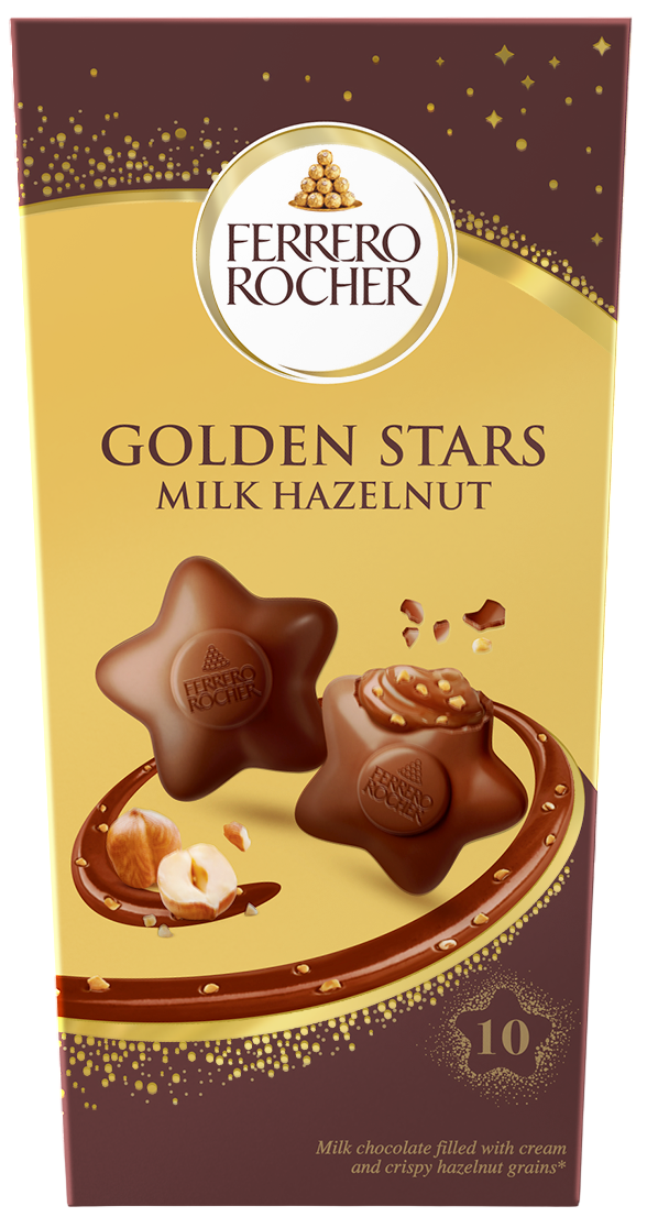 Конфеты Ferrero Rocher Golden Stars Milk из молочного шоколада, 115г