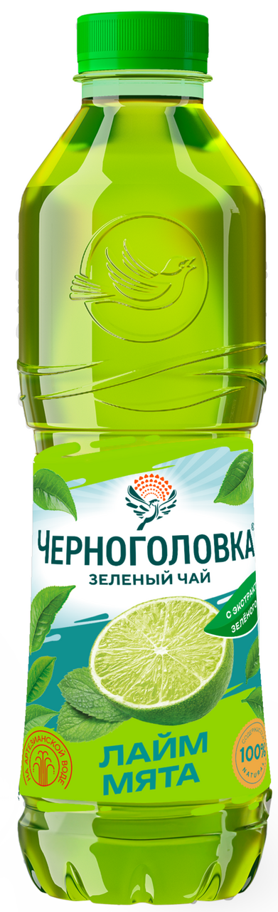 Холодный чай Черноголовка зеленый Лайм-мята, 1л