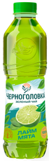 Холодный чай Черноголовка зеленый Лайм-мята, 1л
