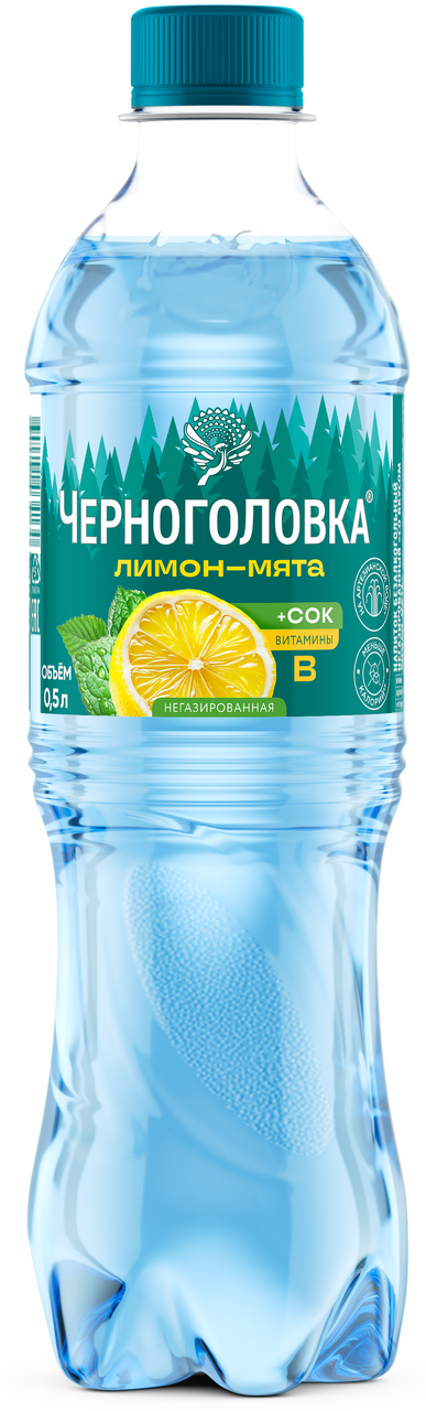 Напиток Черноголовка со вкусом лимон и мята негазированный, 500мл
