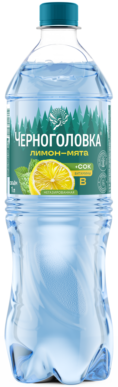 Напиток Черноголовка со вкусом лимон и мята негазированный, 1л