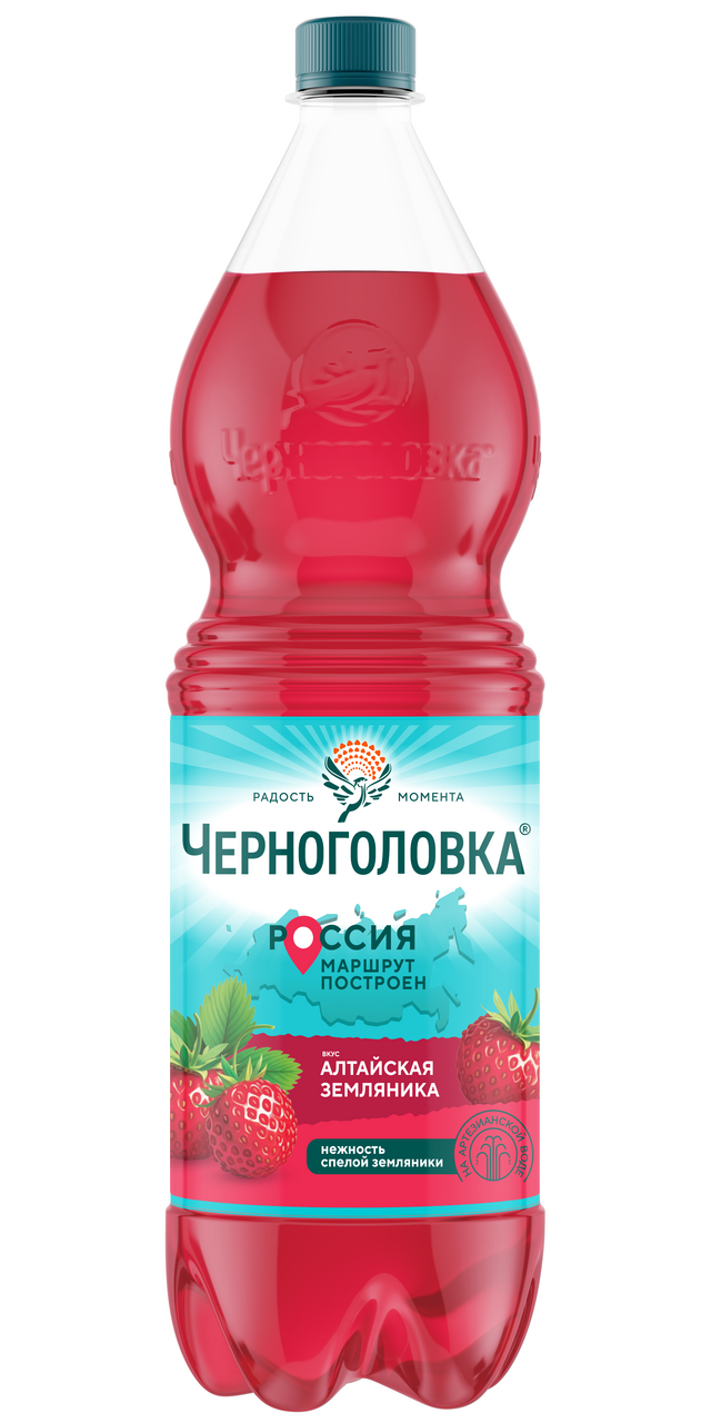 Напиток Черноголовка Алтайская земляника газированный, 1.5л