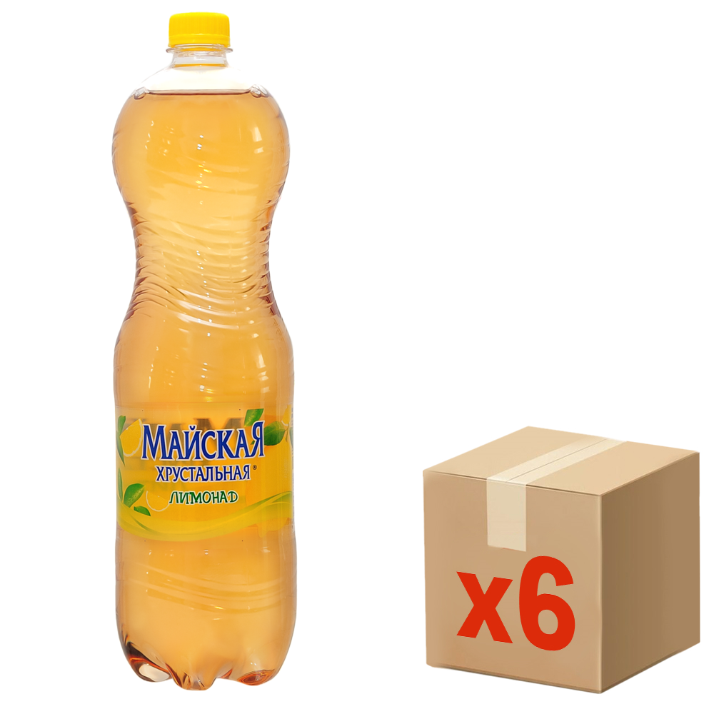 Напиток Майская хрустальная Лимонад газированный, 1.5л х 6 шт