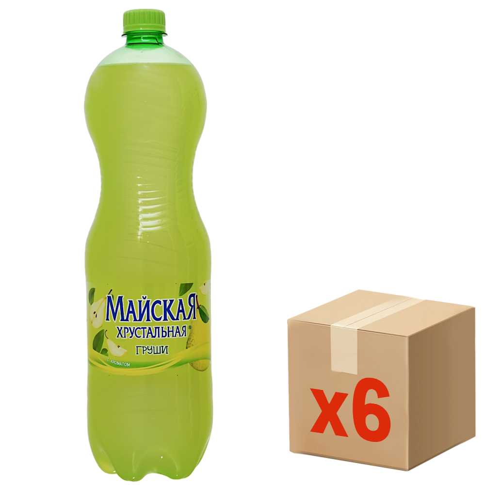 Напиток Майская хрустальная с ароматом груши газированный, 1.5л х 6 шт