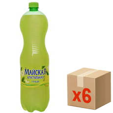 Напиток Майская хрустальная с ароматом груши газированный, 1.5л х 6 шт