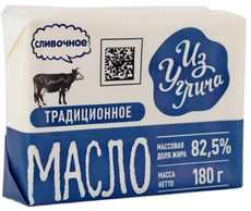 Масло сливочное Из Углича Традиционное 82.5% ГОСТ, 180г