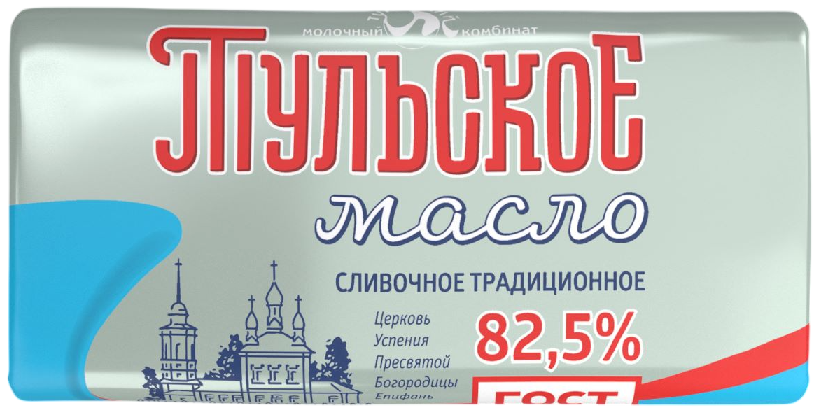 Масло сливочное Тульское Традиционное ГОСТ 82.5%, 300г