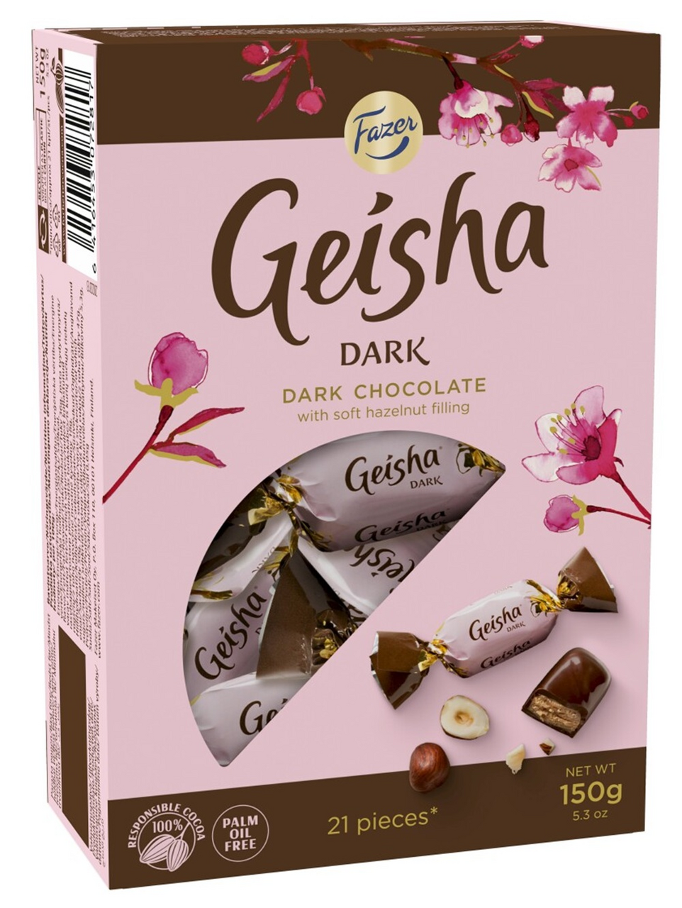 Конфеты Geisha темный шоколад и ореховая нуга, 150г