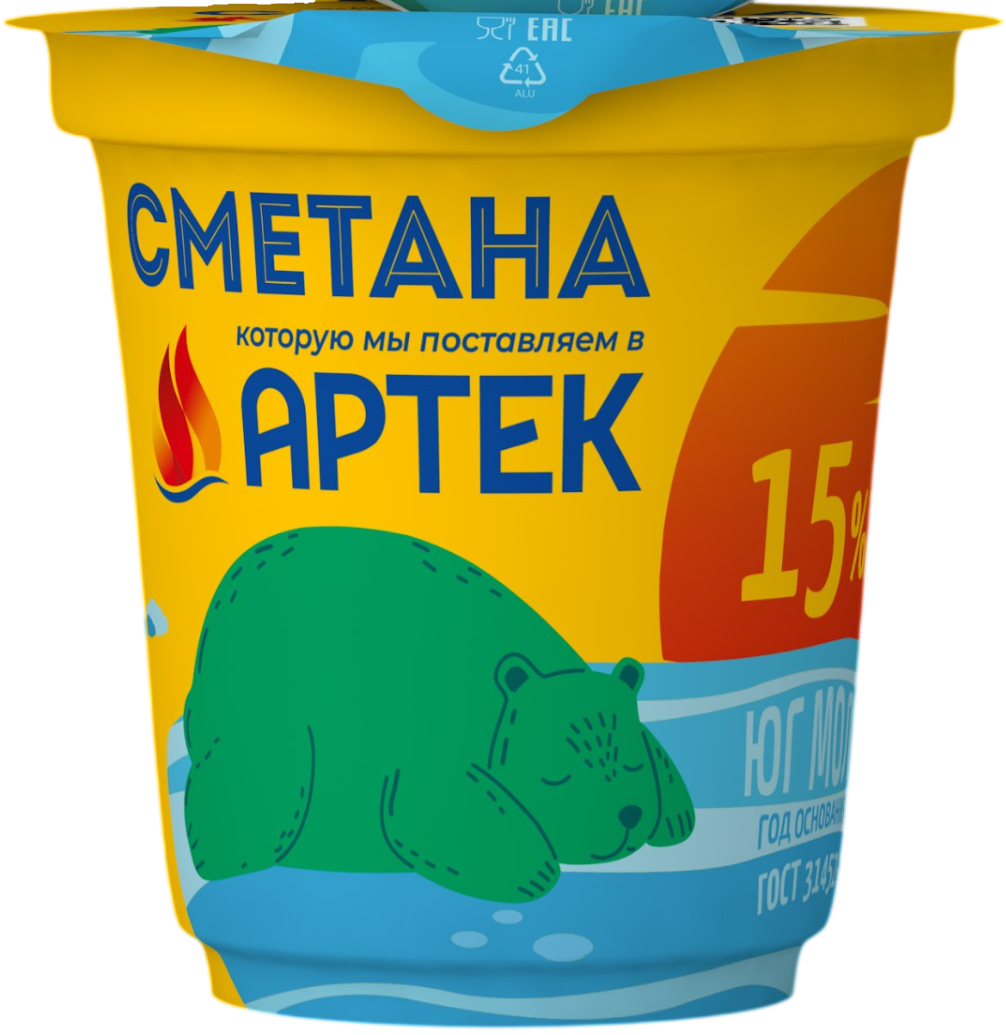 Сметана Артек 15%, 280г