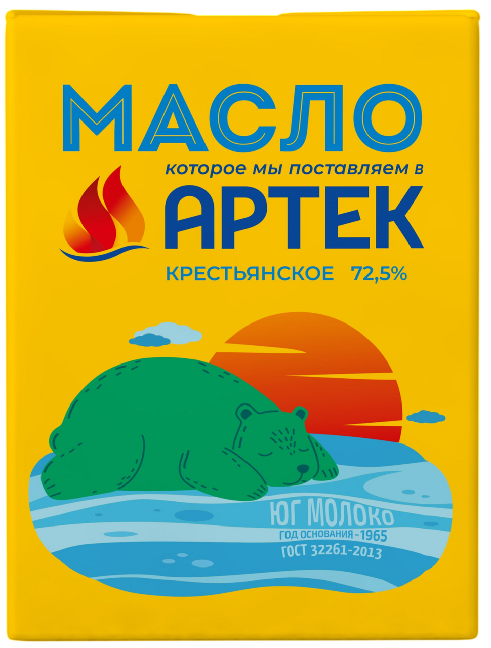 Масло сливочное Артек Крестьянское 72.5%, 180г