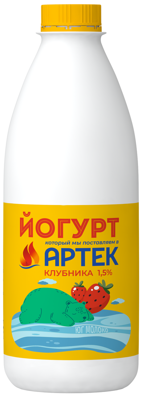 Биойогурт питьевой Артек клубника 1.5%, 900г