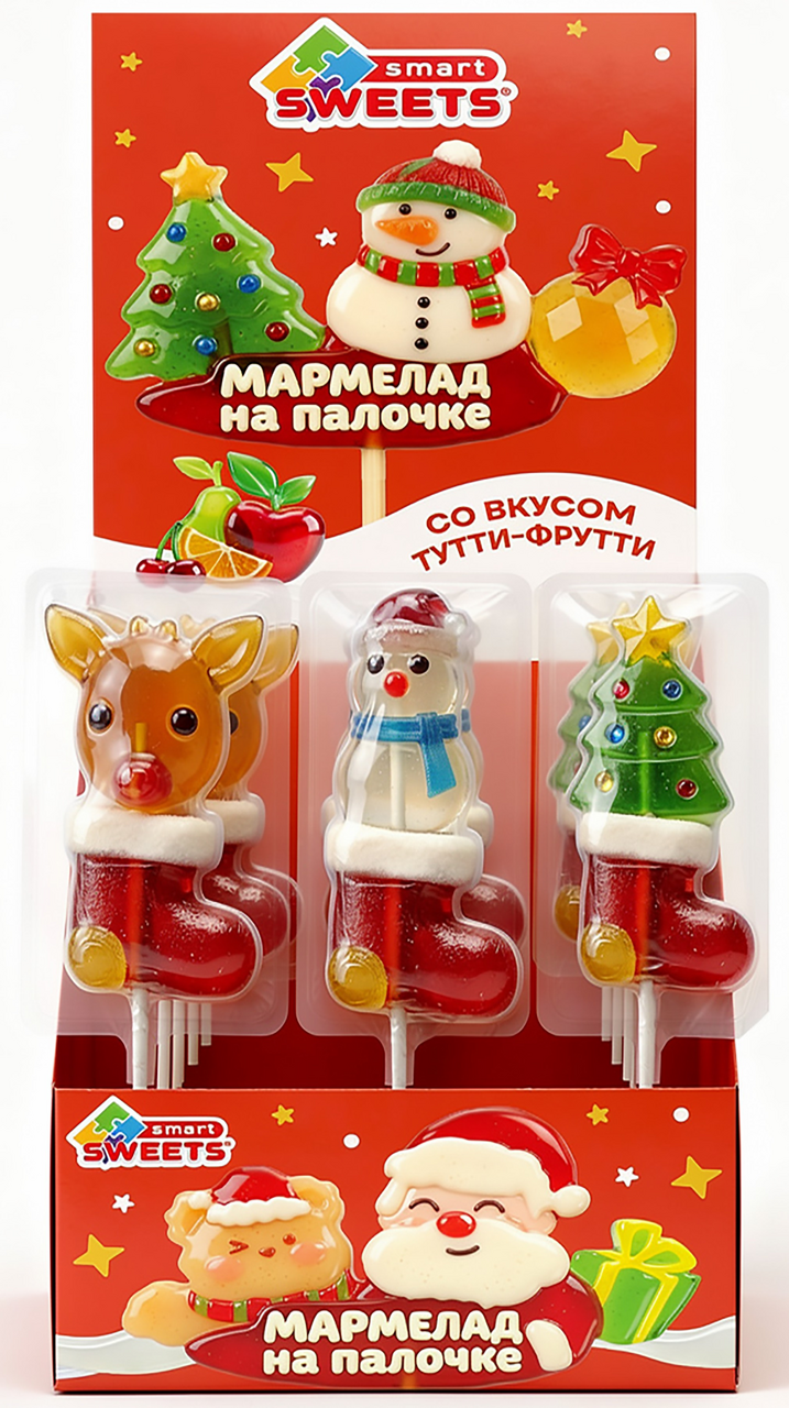 Мармелад на палочке Smart Sweets тутти-фрутти, 20г