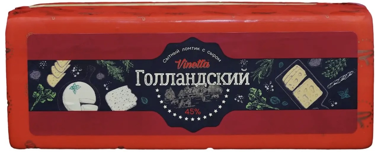 Продукт белково-жировой Vinetta Голландский брусок 42%, ~3кг