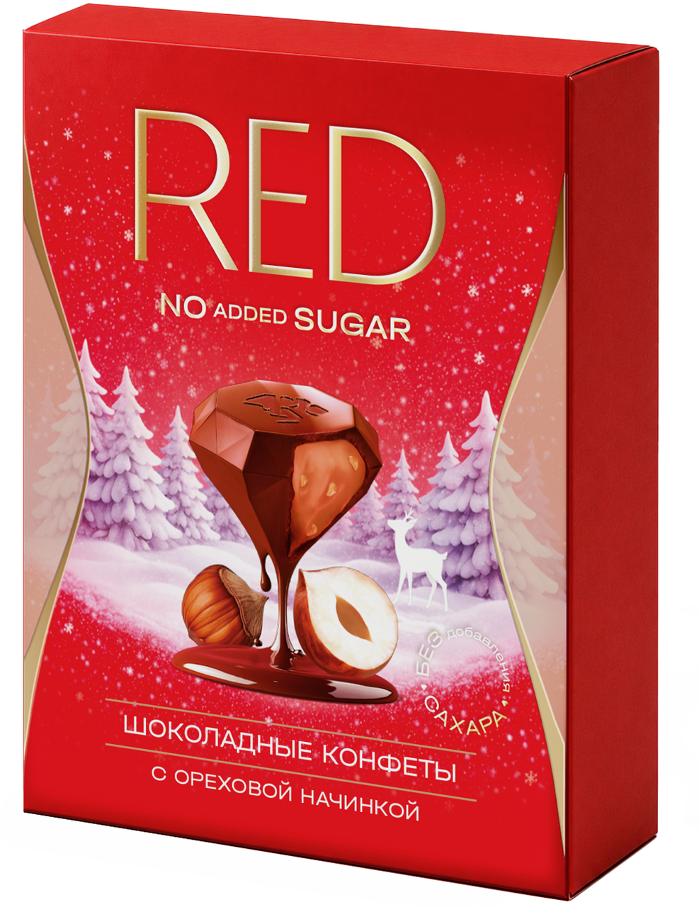 Конфеты шоколадные Red с ореховой начинкой, 132г